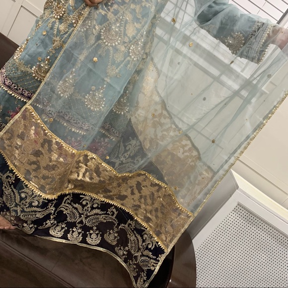 Pakistani Indian Fancy Heavy Work Peshwas Anarkali Lehenga Shalwar Kameez - Picture 10 of 16